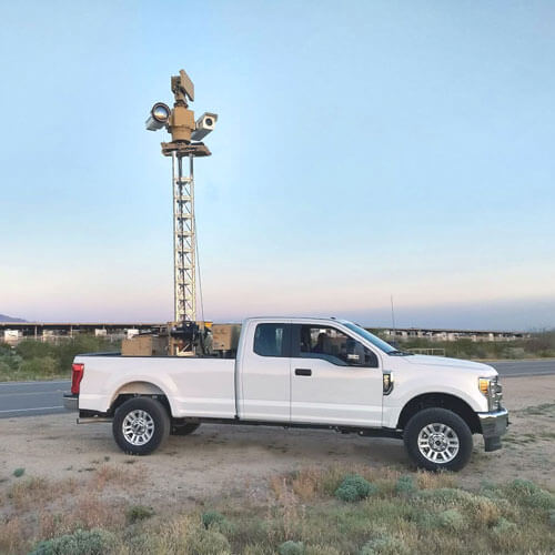 Disaster Relief equipment on truck mounted tower