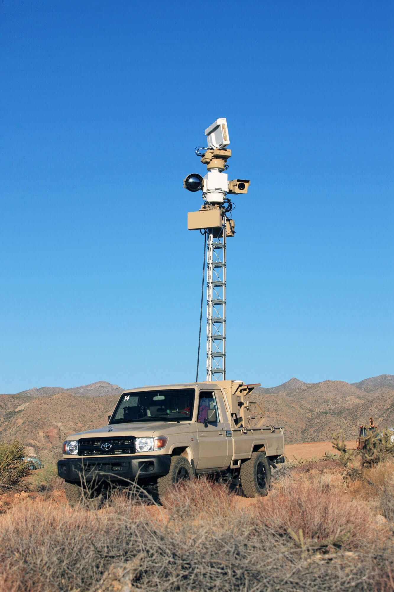 Vehicle with C-UAS tower application