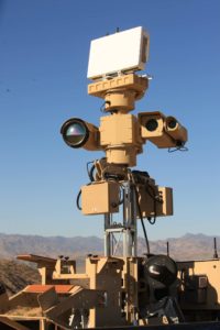 Surveillance attachment close up on tower